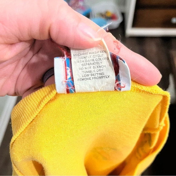 sale 90s Single Stitch Yellow Floral Overall Printed Cropped T-Shirt M - Picture 4 of 12